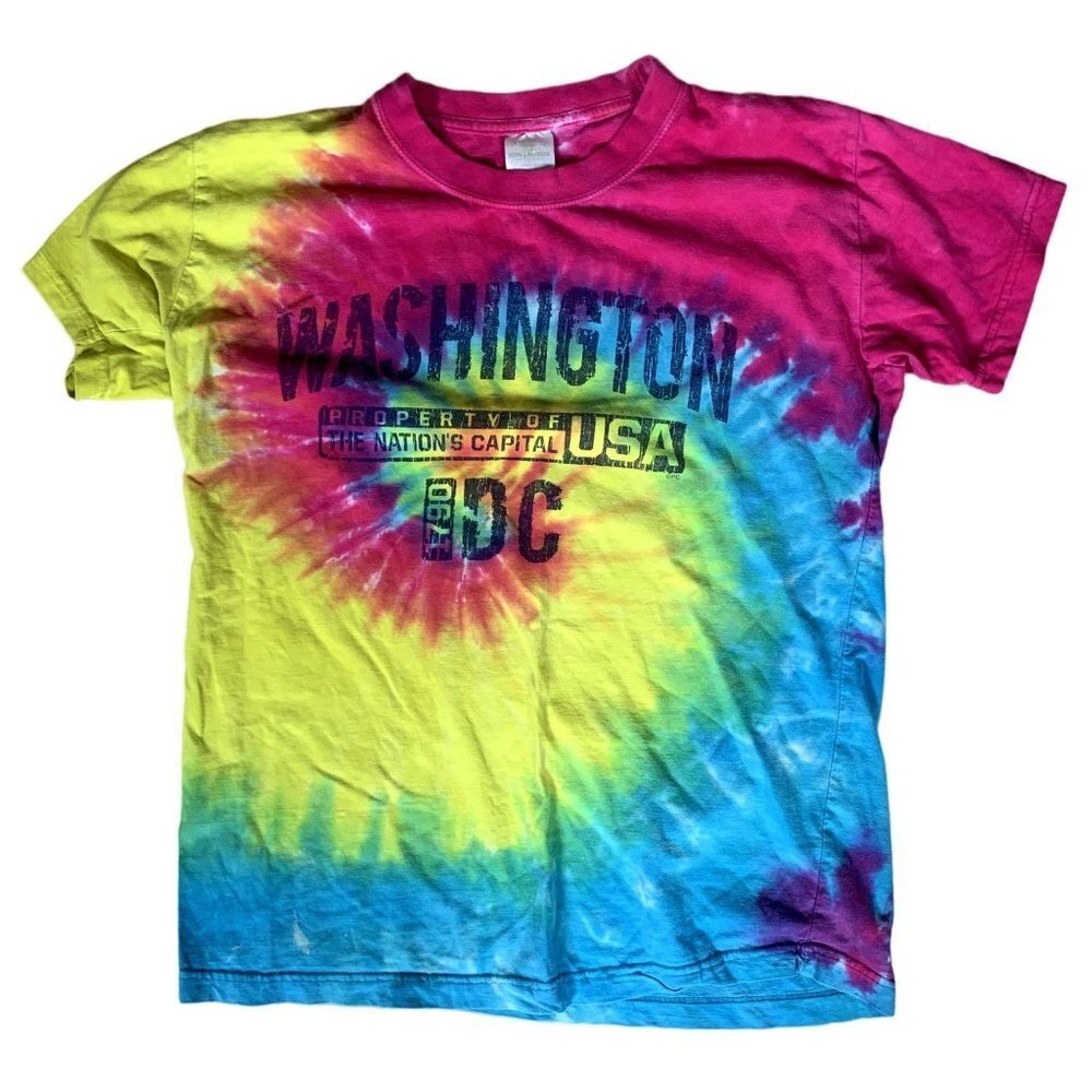 Jon Lauren Washington DC Swirling Tie Dye T-Shirt Size Small